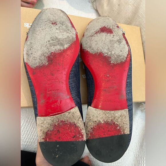 Christian Louboutin Spooky Flat Navy Blue and black shoes - Picture 4 of 4